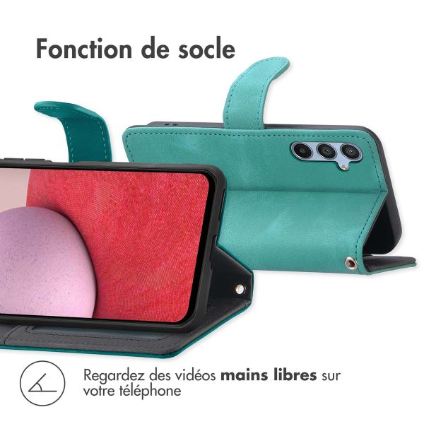 imoshion Etui de téléphone portefeuille avec cordon Samsung Galaxy A14 (5G/4G) - Turquoise