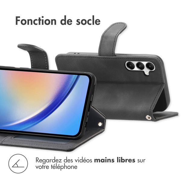 imoshion Etui de téléphone portefeuille avec cordon Samsung Galaxy A35 - Noir