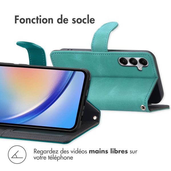 imoshion Etui de téléphone portefeuille avec cordon Samsung Galaxy A35 - Turquoise