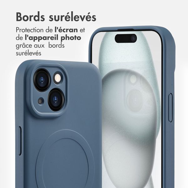 iMoshion Coque Couleur avec MagSafe iPhone 15 - Bleu foncé