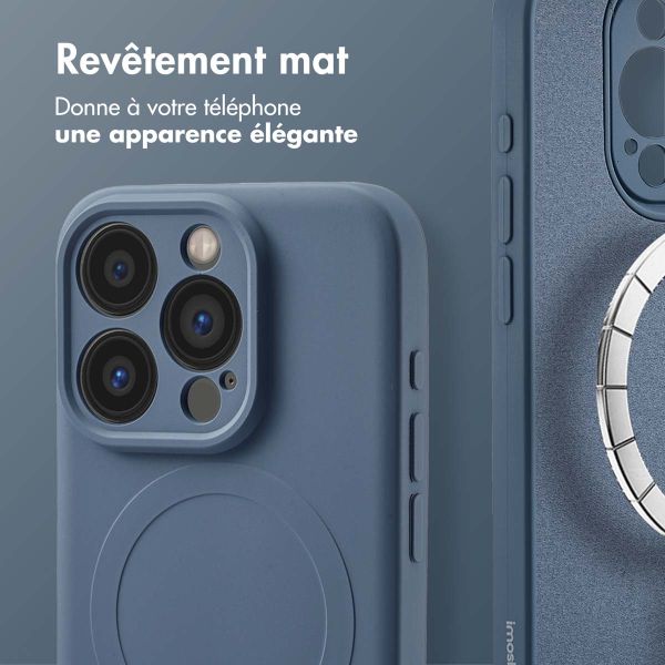 iMoshion Coque Couleur avec MagSafe iPhone 15 Pro - Bleu foncé