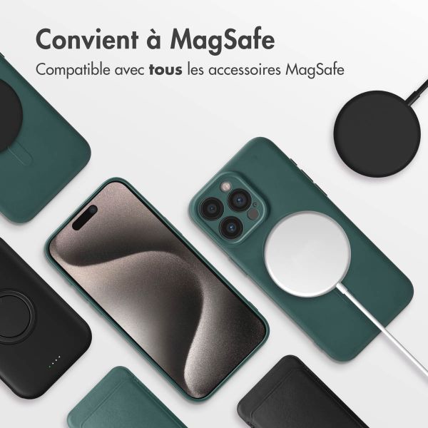 iMoshion Coque Couleur avec MagSafe iPhone 15 Pro Max - Vert foncé