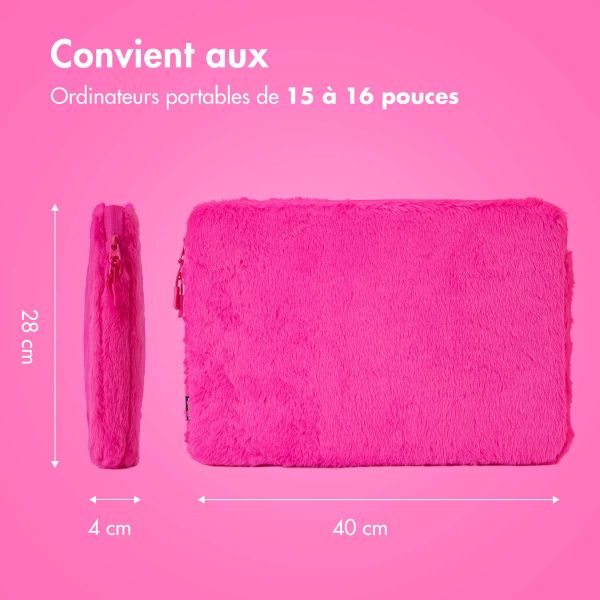 imoshion Pochette ordinateur Fluffy 15-16 pouces - Hot Pink