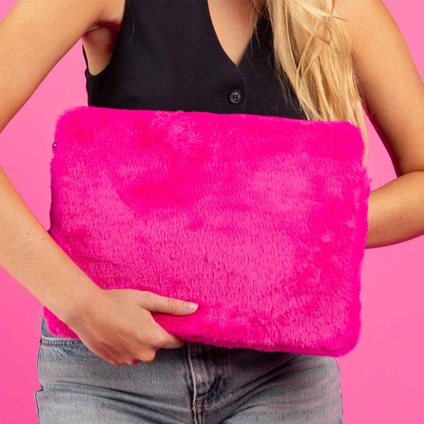 imoshion Pochette ordinateur Fluffy 15-16 pouces - Hot Pink