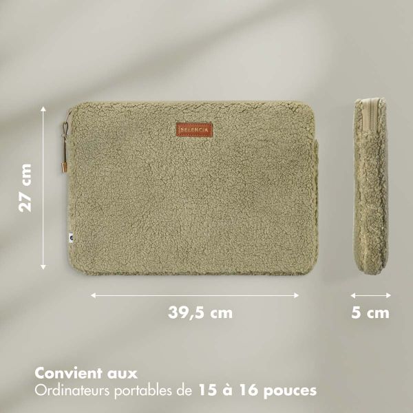 Selencia Pochette ordinateur Teddy 15-16 pouces - Sage Green