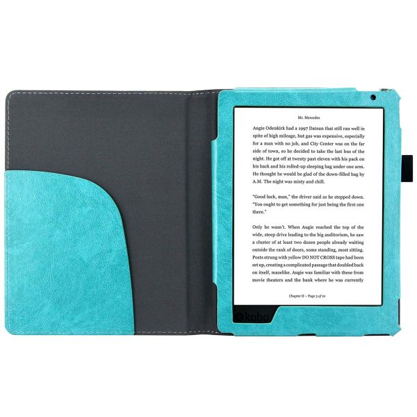 iMoshion Etui portefeuille Luxe unie pour liseuse Kobo Aura H2O Edition 2 - Turquoise