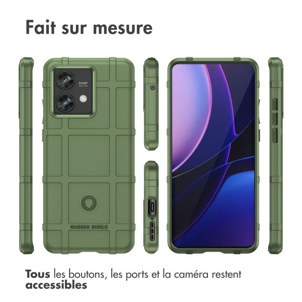 iMoshion Coque Arrière Rugged Shield Motorola Edge 40 Neo - Vert foncé