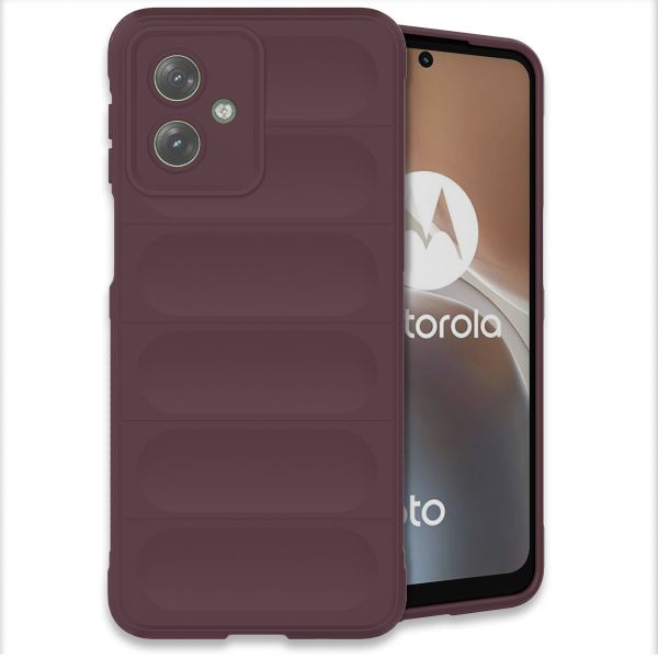 iMoshion Coque arrière EasyGrip Motorola Moto G54 - Aubergine