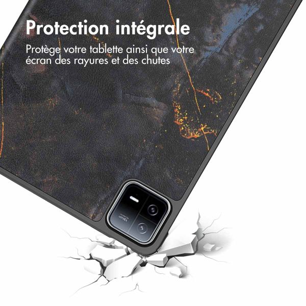 iMoshion Coque tablette Design Trifold Xiaomi Pad 6 / 6 Pro - Black Marble