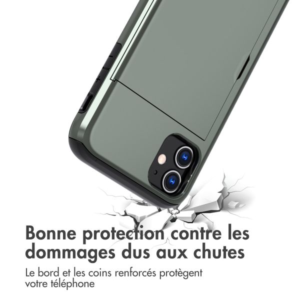 iMoshion Coque arrière avec porte-cartes iPhone 11 - Vert foncé