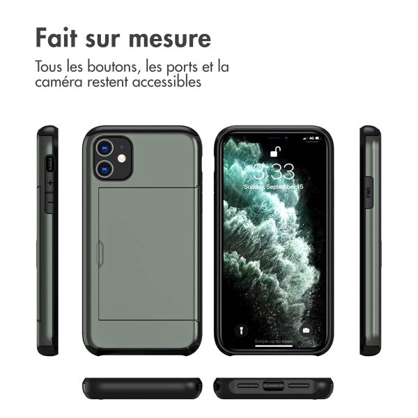 iMoshion Coque arrière avec porte-cartes iPhone 11 - Vert foncé