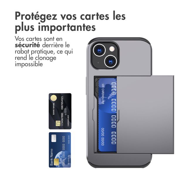 iMoshion Coque arrière avec porte-cartes iPhone 15 - Gris