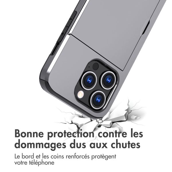 iMoshion Coque arrière avec porte-cartes iPhone 15 Pro - Gris