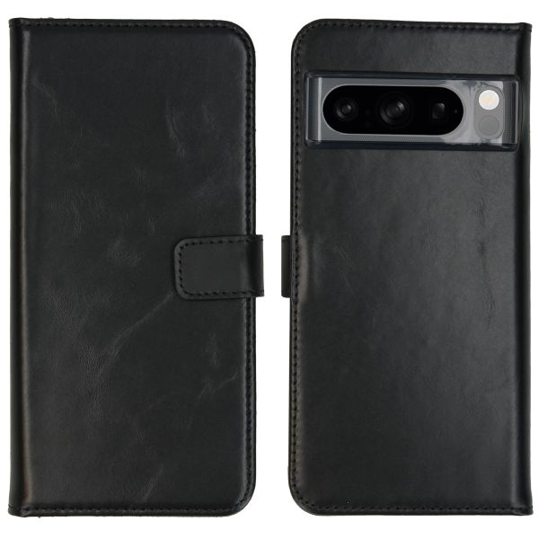 Selencia Étui de téléphone portefeuille en cuir véritable Google Pixel 8 Pro - Noir