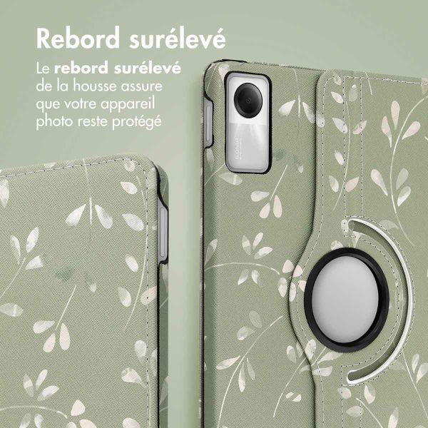 iMoshion Coque tablette Design rotatif à 360° Xiaomi Redmi Pad SE - Green Flowers