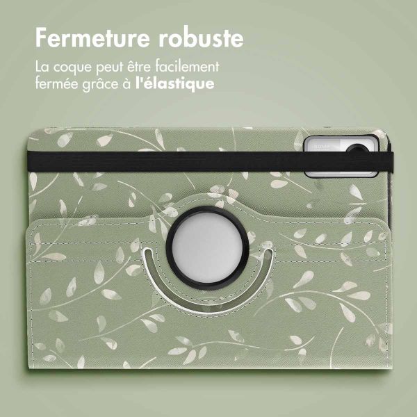 iMoshion Coque tablette Design rotatif à 360° Xiaomi Redmi Pad SE - Green Flowers