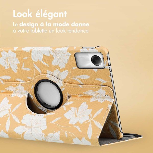 iMoshion Coque tablette Design rotatif à 360° Xiaomi Redmi Pad SE - Yellow Flowers