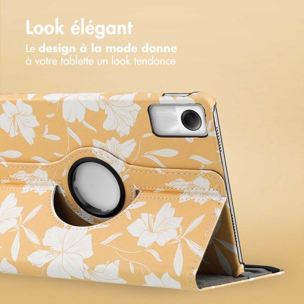 imoshion Coque tablette Design rotatif à 360° Xiaomi Redmi Pad SE - Yellow Flowers