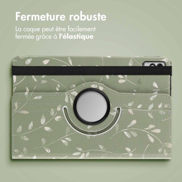 imoshion Coque tablette Design rotatif à 360° Lenovo Tab M10 5G - Green Flowers