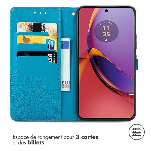 imoshion Etui de téléphone portefeuille Mandala Motorola Moto G84 - Turquoise