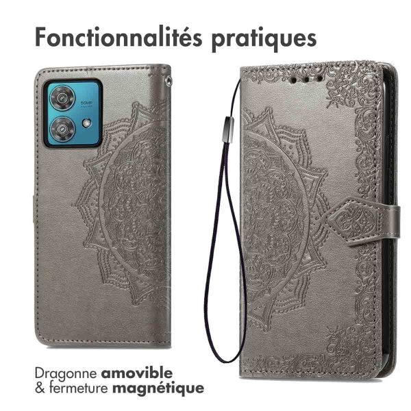 iMoshion Etui de téléphone portefeuille Mandala Motorola Moto G84 - Gris