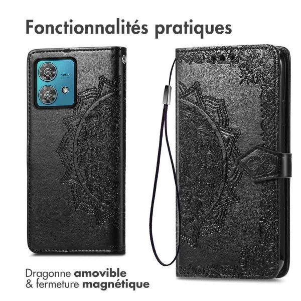 imoshion Etui de téléphone portefeuille Mandala Motorola Moto G84 - Noir