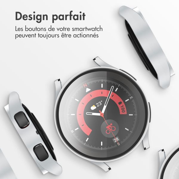 imoshion Coque rigide à couverture complète Samsung Galaxy Watch 4 44 mm - Argent