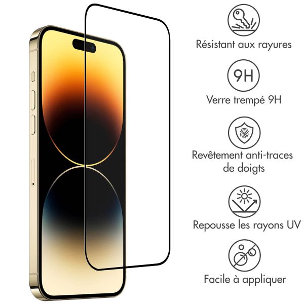 Accezz Protection d'écran en verre trempé Full Cover iPhone 14 Pro Max / 15 Plus / 16 Plus