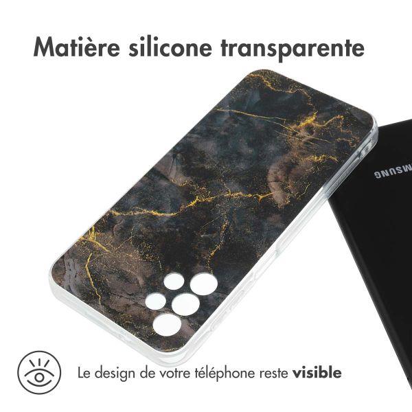 imoshion Coque Design Samsung Galaxy A13 (4G) - Black Marble