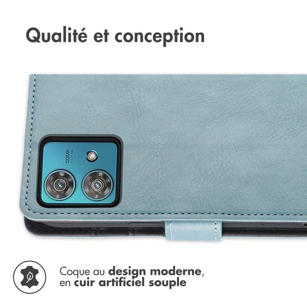 imoshion Étui de téléphone portefeuille Luxe Motorola Moto G84 - Bleu clair