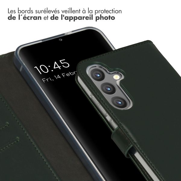 Selencia Étui de téléphone portefeuille en cuir véritable Samsung Galaxy S24 Plus - Vert