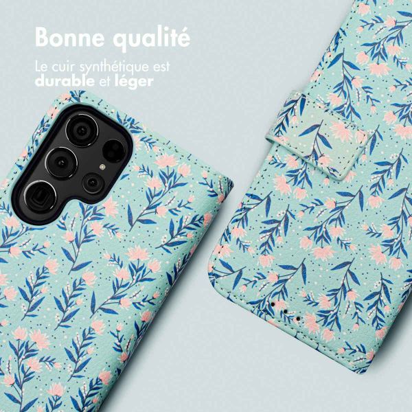 iMoshion Étui de téléphone portefeuille Design Samsung Galaxy S24 Ultra - Blue Flowers