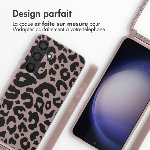 iMoshion Coque design en silicone avec cordon Samsung Galaxy S24 - Animal Pink