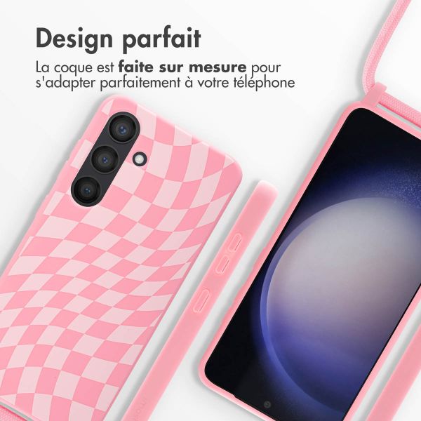 iMoshion Coque design en silicone avec cordon Samsung Galaxy S24 - Retro Pink