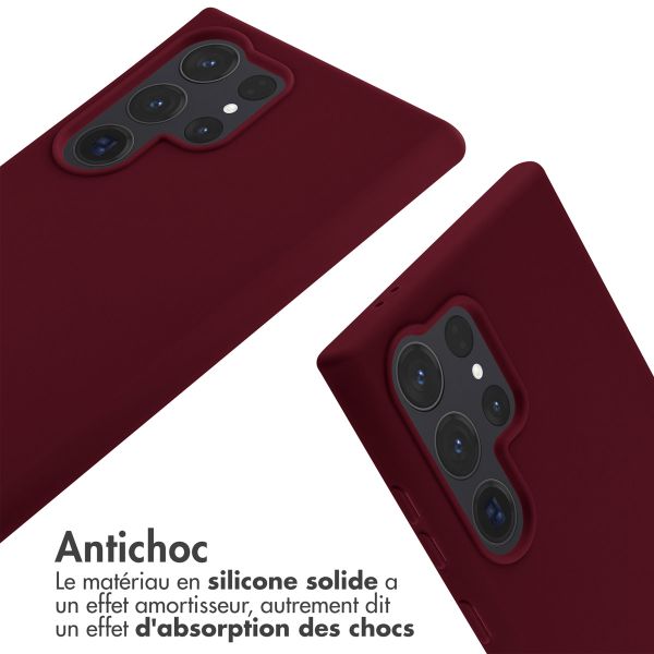 iMoshion Coque en silicone avec cordon Samsung Galaxy S24 Ultra - Rouge foncé