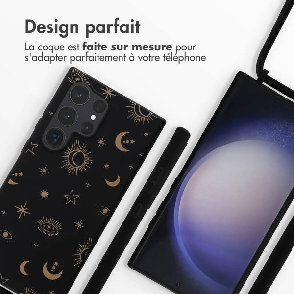 iMoshion Coque design en silicone avec cordon Samsung Galaxy S24 Ultra - Sky Black