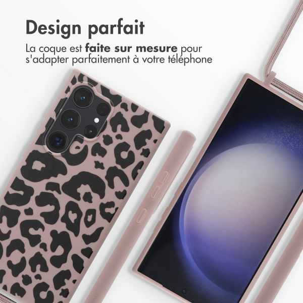iMoshion Coque design en silicone avec cordon Samsung Galaxy S24 Ultra - Animal Pink