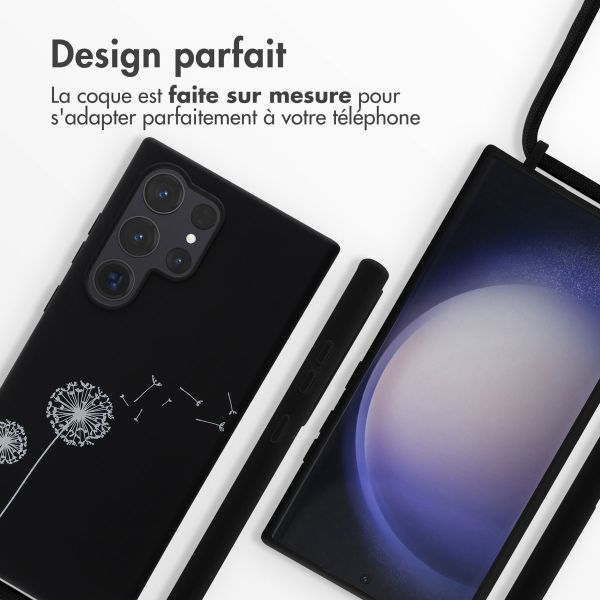 iMoshion Coque design en silicone avec cordon Samsung Galaxy S24 Ultra - Dandelion Black