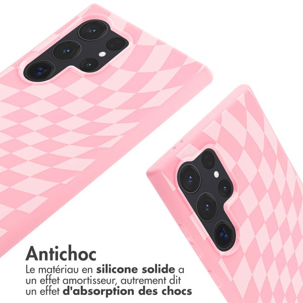 iMoshion Coque design en silicone avec cordon Samsung Galaxy S24 Ultra - Retro Pink