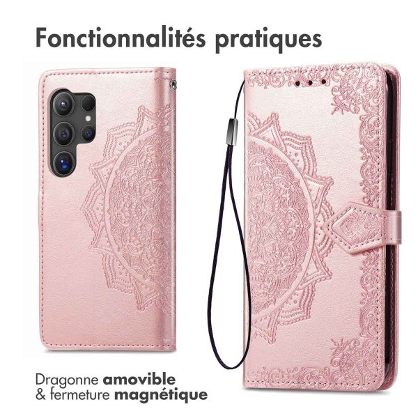 iMoshion Etui de téléphone portefeuille Mandala Samsung Galaxy S24 Ultra - Rose Dorée