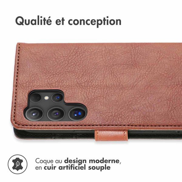 imoshion Étui de téléphone portefeuille Luxe Samsung Galaxy S24 Ultra - Brun