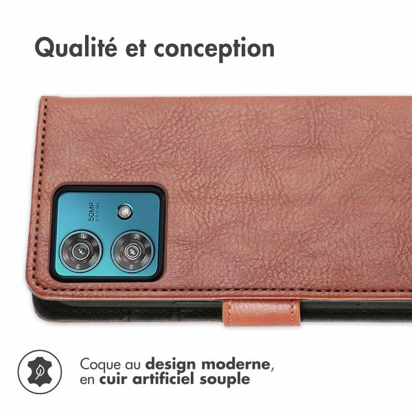 imoshion Étui de téléphone portefeuille Luxe Motorola Edge 40 Neo - Brun