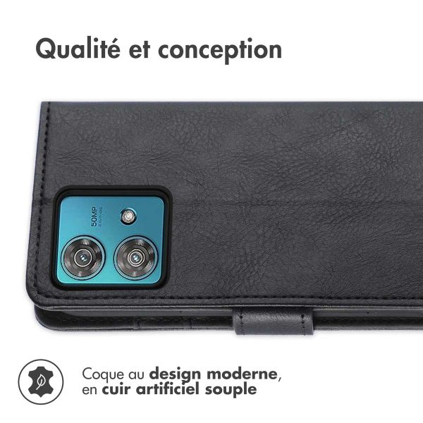 iMoshion Étui de téléphone portefeuille Luxe Motorola Edge 40 Neo - Noir