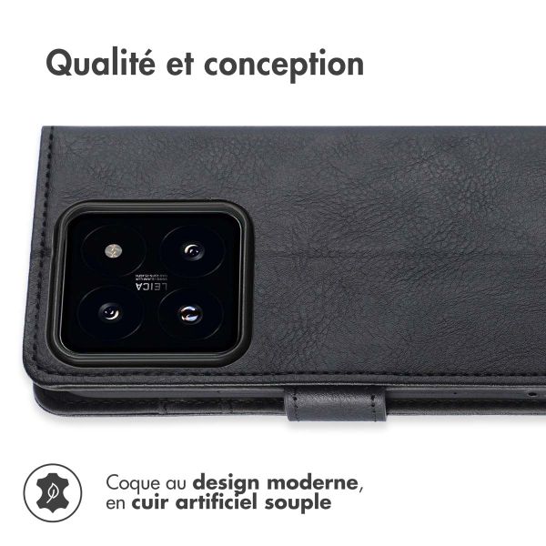 imoshion Étui de téléphone portefeuille Luxe Xiaomi 14 Pro - Noir