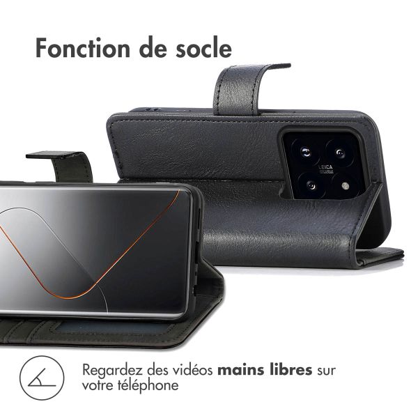 imoshion Étui de téléphone portefeuille Luxe Xiaomi 14 Pro - Noir