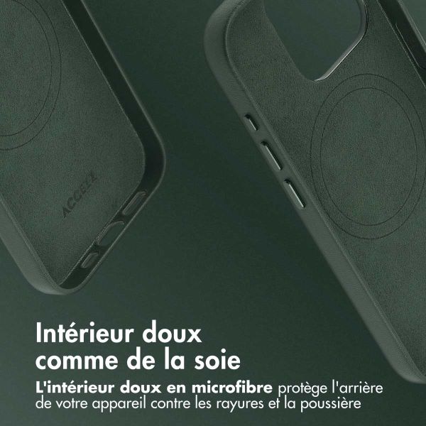 Accezz Coque arrière en cuir avec Magsafe iPhone 15 Pro - Cedar Green