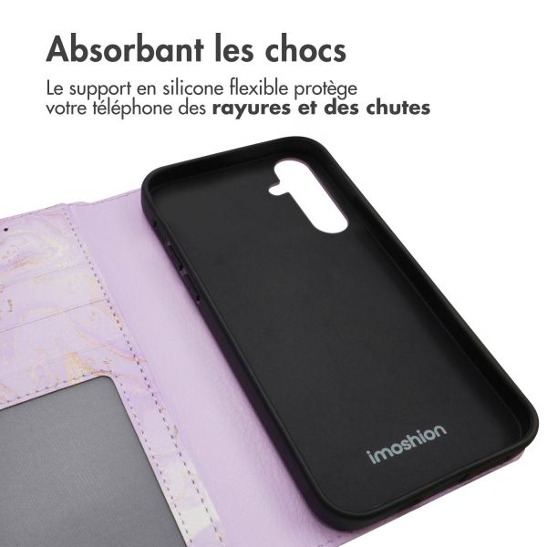 iMoshion Étui de téléphone portefeuille Design Samsung Galaxy A25 - Purple Marble