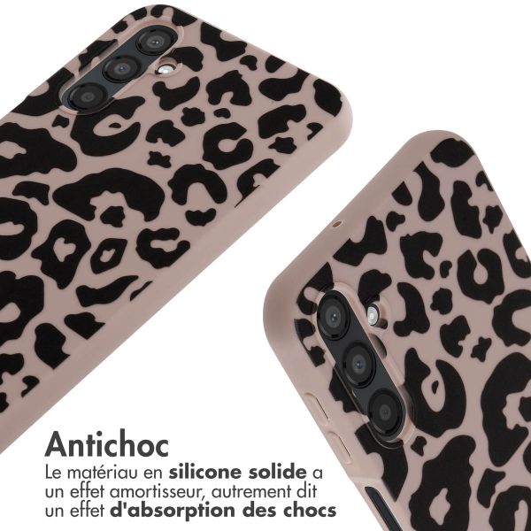 iMoshion Coque design en silicone avec cordon Samsung Galaxy A25 - Animal Pink