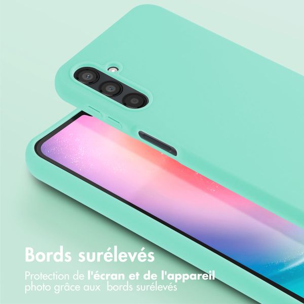 Selencia Coque silicone avec cordon amovible Samsung Galaxy A25 - Turquoise