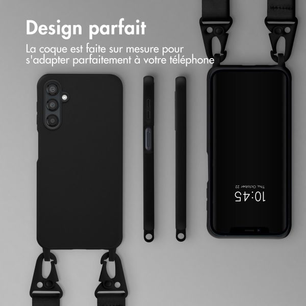 Selencia Coque silicone avec cordon amovible Samsung Galaxy A25 - Noir